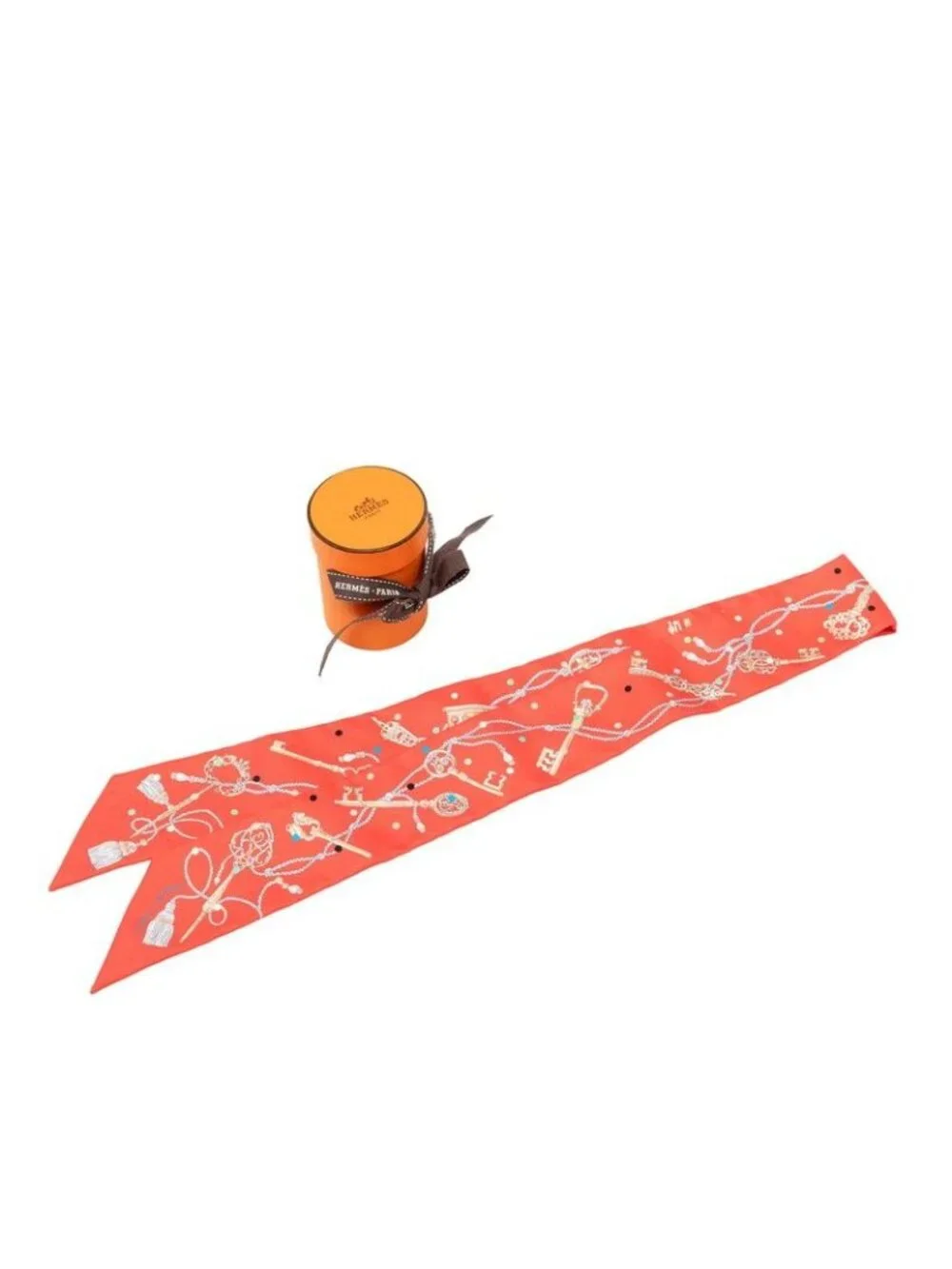 Hermes les Cles a Pois Scarf Pink Silk